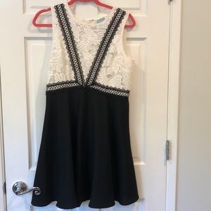 Black and white lace dress